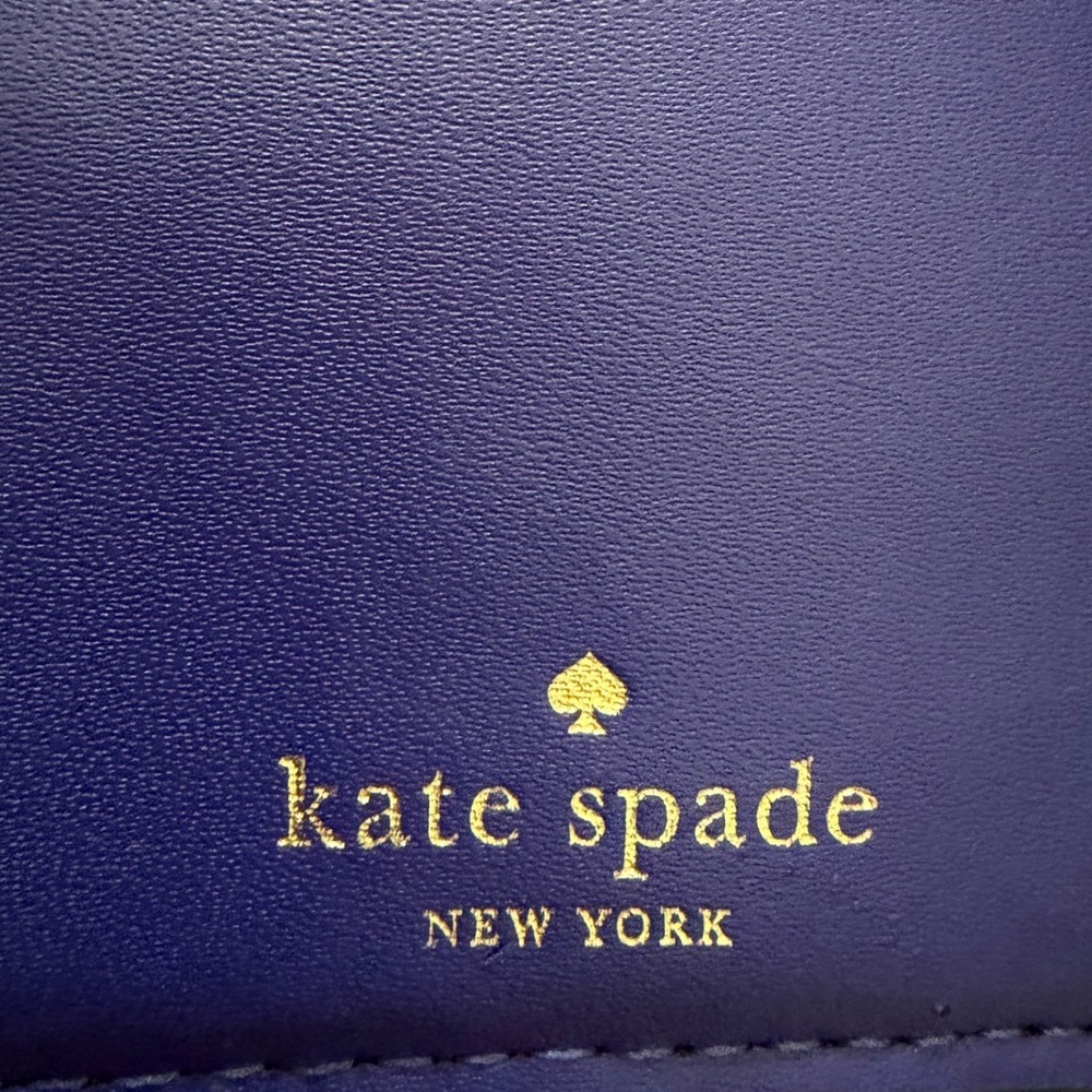 kate spade purple pebbled leather continental wallet with gold hardware - Picture 6 of 13